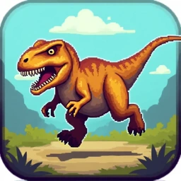 Pixel Dinosaur Running